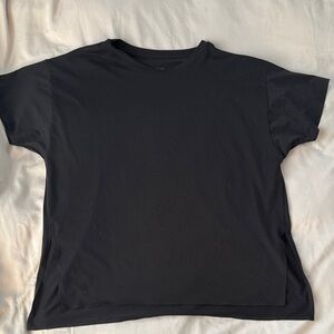 Uniqlo Women's Dryfit oversized Black Short Sleeve Tee
